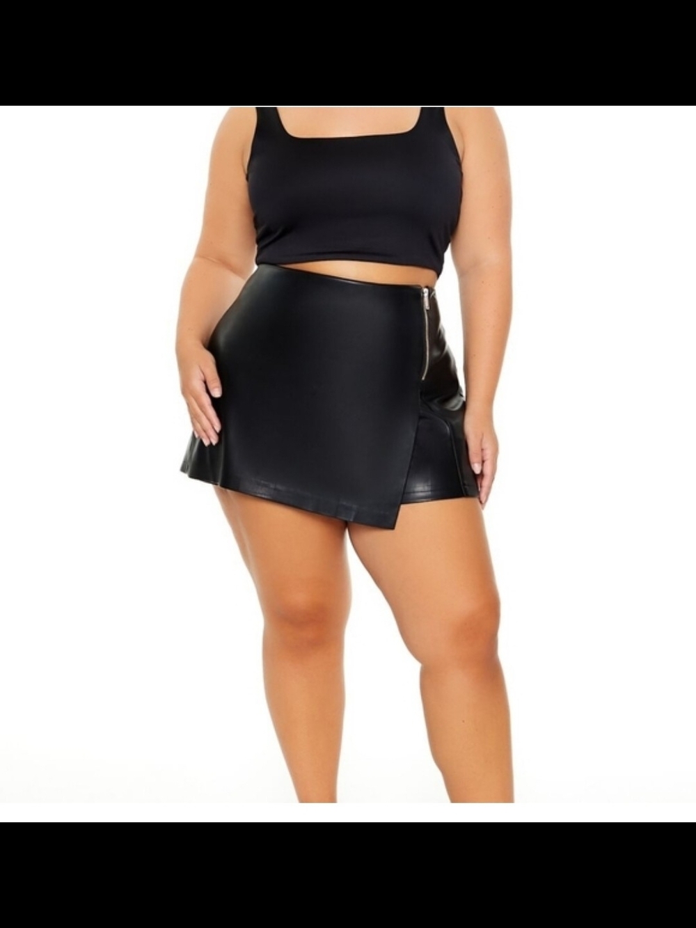 Forever21 Plus Size Faux Leather Mini Skort